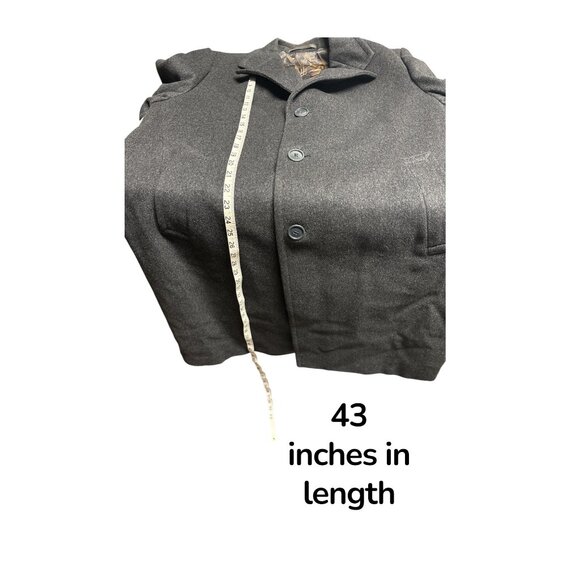 Cortefiel Charcoal Wool Overcoat Coat Jacket – Size 56 (XXL) – 100% Virgin Wool - Picture 7 of 8